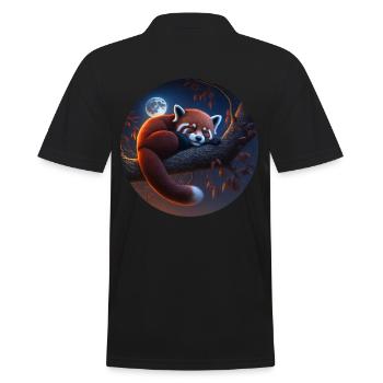Red panda - Men's Polo Shirt - black - Back - Kai (181cm)