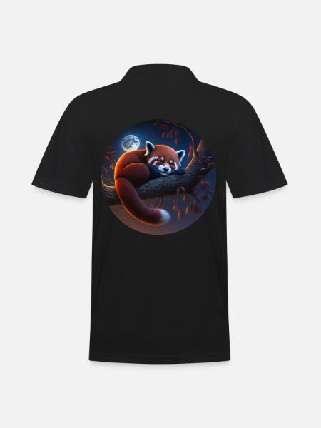 Red panda - Men's Polo Shirt - black