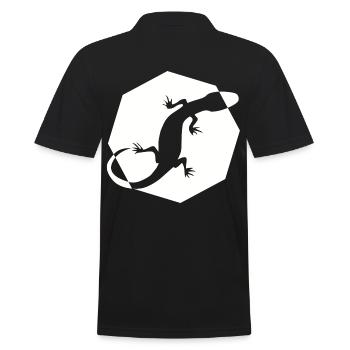 reptil - Männer Poloshirt - Schwarz - Hinten - Kai (181cm)