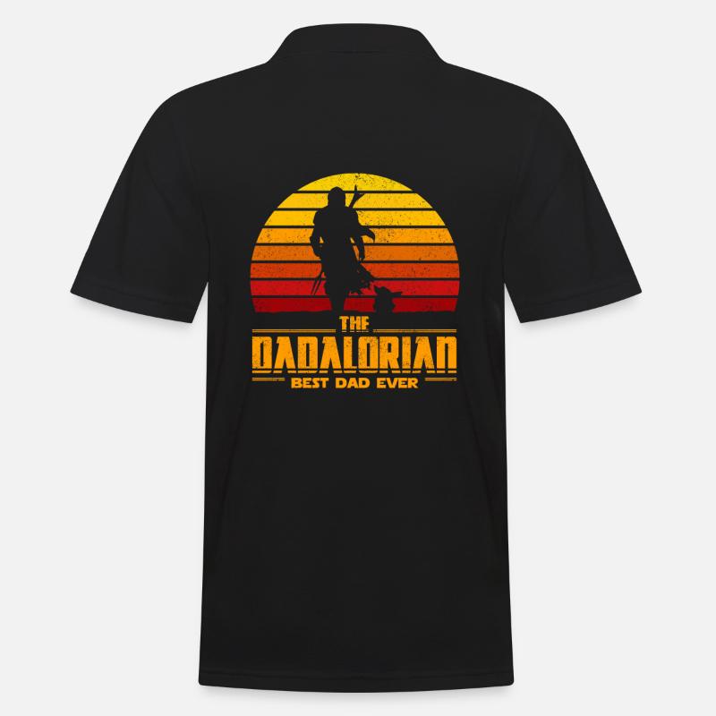 The Dadalorian Mando Sunset - Bester Vater - Männer Poloshirt - Schwarz