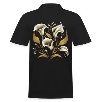 Lilies - Men's Polo Shirt - black - Back - Kai (181cm)