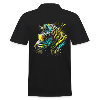 Zèbre coloré avec lunettes de soleil Graffiti Airbrush - Polo Homme - noir - Dos - Kai (181cm)