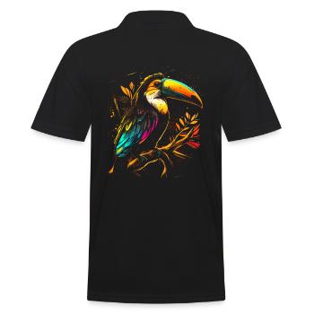 Toucan psychédélique au look street art coloré - Polo Homme - noir - Dos - Kai (181cm)