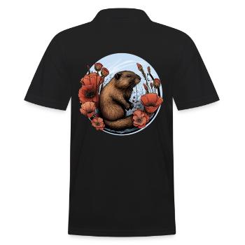 Beaver beaver protection - Men's Polo Shirt - black - Back - Kai (181cm)