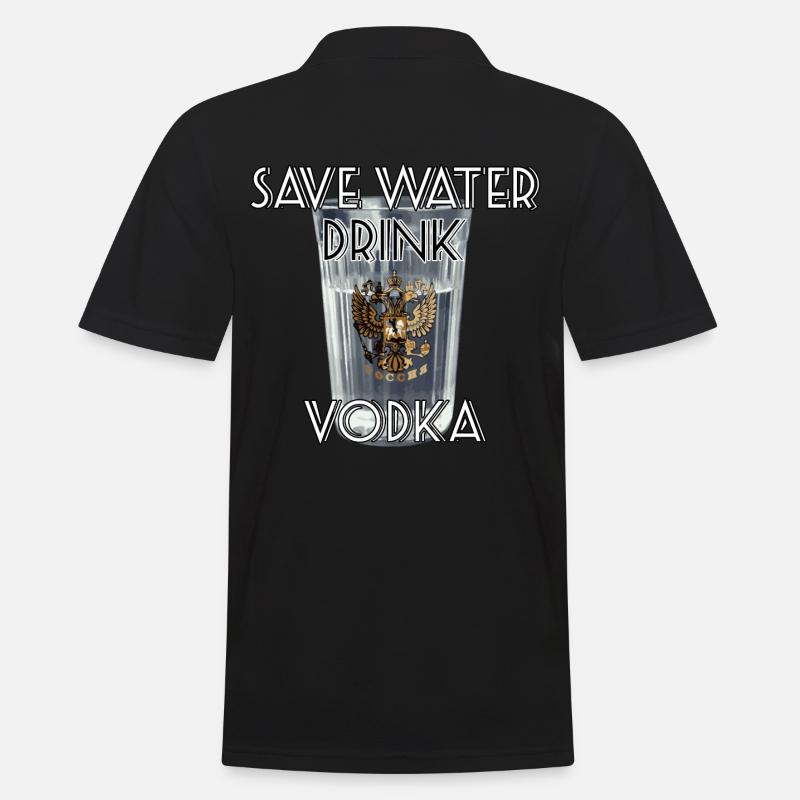 Save Water Drink Vodka Geschenk - Männer Poloshirt - Schwarz