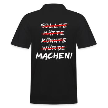 EInfach Machen Motivation - Männer Poloshirt - Schwarz - Hinten - Kai (181cm)