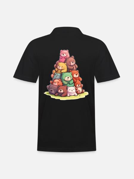 Drôles d’ours en peluche Ours colorés - Polo Homme - noir