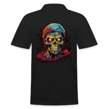 Trash Horror Zombie dans un style rétro - Polo Homme - noir - Dos - Kai (181cm)