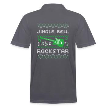 HÄSSLICHER WEIHNACHTSPULLOVER, JINGLE BELL - Männer Poloshirt - Anthrazit - Hinten - Nico (186cm)