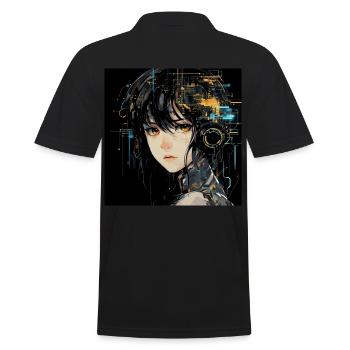 Anime Eyes Digital - Men's Polo Shirt - black - Back - Kai (181cm)