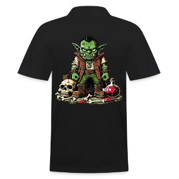 Un gobelin agressif style cartoon - Polo Homme - noir - Dos - Kai (181cm)