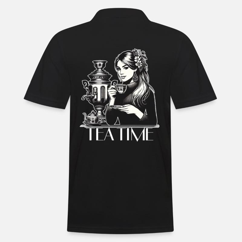 Samovar Tea Time Wife Gift - Men's Polo Shirt - black