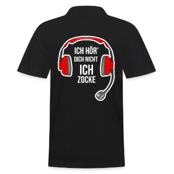 Gaming - I don't hear you, I gamble - Men's Polo Shirt - black - Back - Kai (181cm)