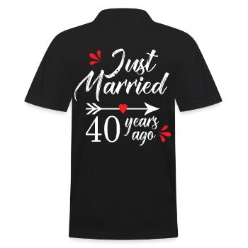 Hochzeitstag 40 Jahre Seit 40 Jahren verheiratet - Männer Poloshirt - Schwarz - Hinten - Kai (181cm)