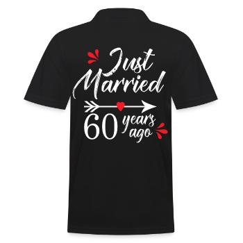 Hochzeitstag 60 Jahre verheiratet seit 60 Jahren - Männer Poloshirt - Schwarz - Hinten - Kai (181cm)