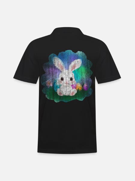 Lapin de Pâques mignon - Polo Homme - noir