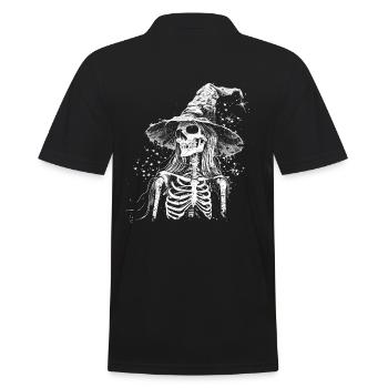 Sorcière squelette sombre avec chapeau de sorcière - Polo Homme - noir - Dos - Kai (181cm)