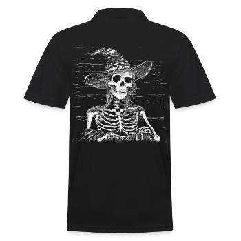 Sorcière squelette sombre avec chapeau de sorcière - Polo Homme - noir - Dos - Kai (181cm)