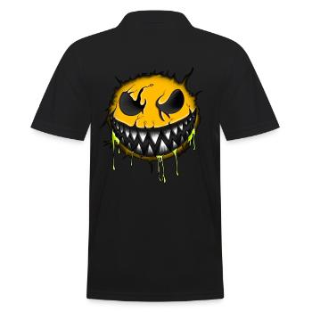 Keep smiling - Männer Poloshirt - Schwarz - Hinten - Kai (181cm)
