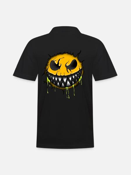 Keep smiling - Männer Poloshirt - Schwarz