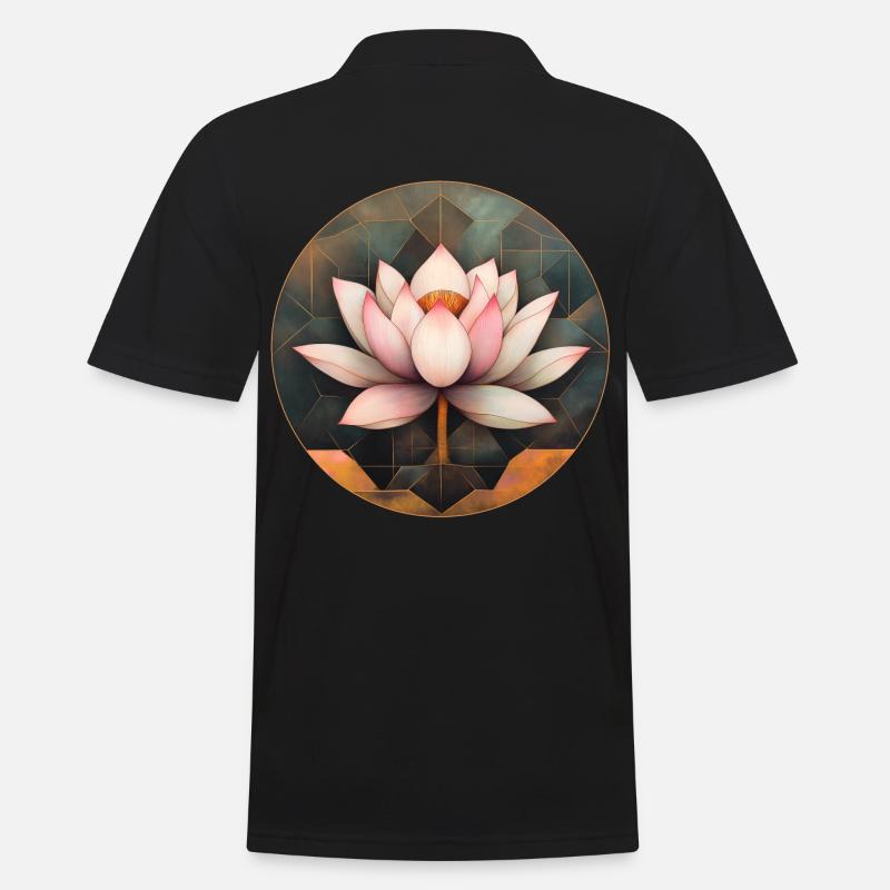 Lotusblüte - Männer Poloshirt - Schwarz