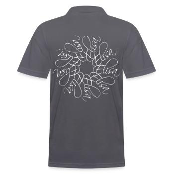 Elisa Name Namensmandala - Männer Poloshirt - Anthrazit - Hinten - Nico (186cm)