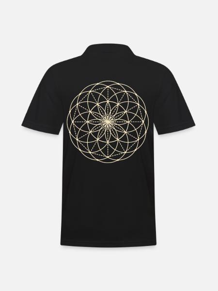 Sacred Geometry Flower - Men's Polo Shirt - black