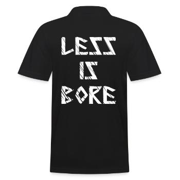 Less is bore - Männer Poloshirt - Schwarz - Hinten - Kai (181cm)