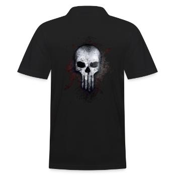 Skull Skull Death Gothic Paint Splatter Art - Men's Polo Shirt - black - Back - Kai (181cm)