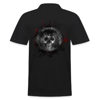 Gothic Tod Totenkopf Paint Splatter Art - Männer Poloshirt - Schwarz - Hinten - Kai (181cm)