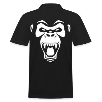 Un singe sauvage montre des dents - Polo Homme - noir - Dos - Kai (181cm)