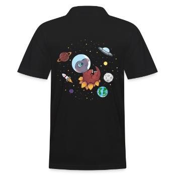 Dinosaures dans l'espace - Polo Homme - noir - Dos - Kai (181cm)