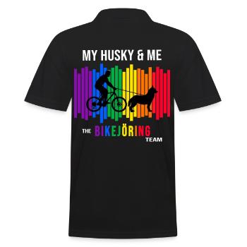 bikejöring husky zughund zughundesport hundesport - Men's Polo Shirt - black - Back - Kai (181cm)