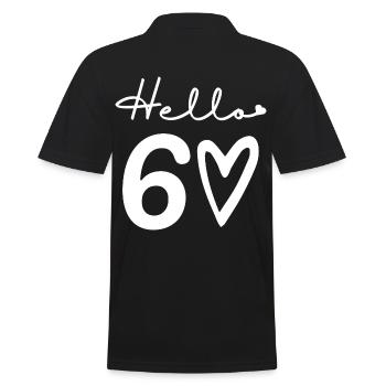 hello 60. 60th birthday - Men's Polo Shirt - black - Back - Kai (181cm)