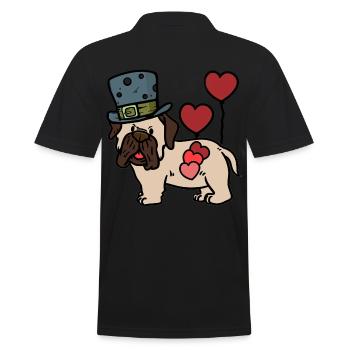 Salutations d’anniversaire Carlin Cœurs Félicitations Chiens - Polo Homme - noir - Dos - Kai (181cm)
