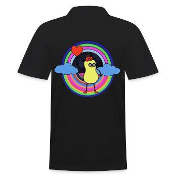 Peanut Dream Nut Kids Good Night Rainbow - Men's Polo Shirt - black - Back - Kai (181cm)