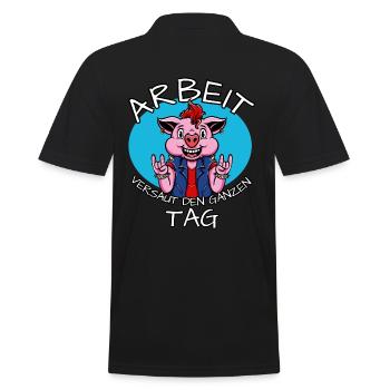 lustiger Spruch Arbeit Büro Tischler Maurer Humor - Männer Poloshirt - Schwarz - Hinten - Kai (181cm)