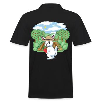 gardener, horticulture, harvest, vegetable, rabbit, rodent, gardener - Men's Polo Shirt - black - Back - Kai (181cm)