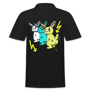 Lapin Voyage Balai Vol Protection de l’environnement Eco Changement climatique - Polo Homme - noir - Dos - Kai (181cm)