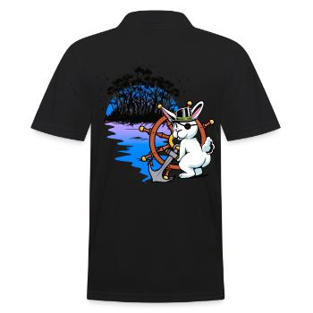 Bunny, Pirate, Buccaneer, Piracy, Fantasy, Sailor - Men's Polo Shirt - black - Back - Kai (181cm)