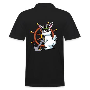 Bunny, Pirate, Buccaneer, Piracy, Fantasy, Sailor - Men's Polo Shirt - black - Back - Kai (181cm)