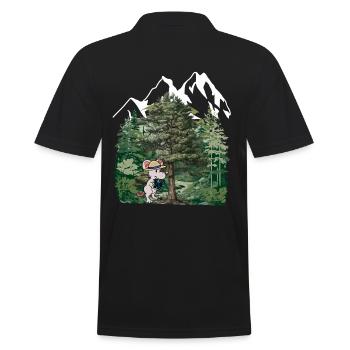 Tyrolean Forest, Mouse, Gentian, Alps, Alm, Nature, Forest - Men's Polo Shirt - black - Back - Kai (181cm)