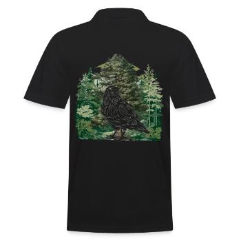 Wald Natur Wildnis Rabe Krähe Vogel Bäume - Männer Poloshirt - Schwarz - Hinten - Kai (181cm)