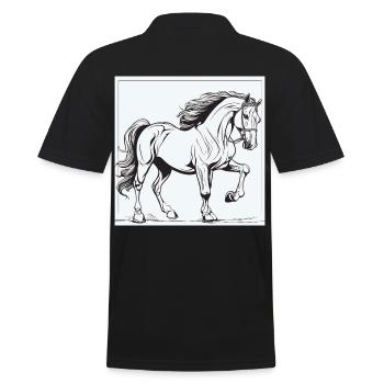 Horse, Horses, Pony, Stallion, Ross, Horse - Men's Polo Shirt - black - Back - Kai (181cm)