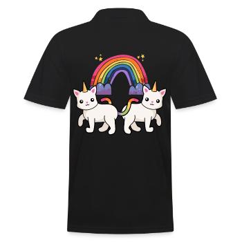 Chat Licorne Arc-en-ciel Chats Enfants - Polo Homme - noir - Dos - Kai (181cm)