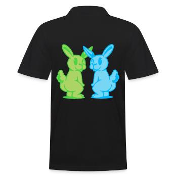 Bunny Bunny Retro Lapin Rongeur Rongeur Rongeur des années 80 - Polo Homme - noir - Dos - Kai (181cm)