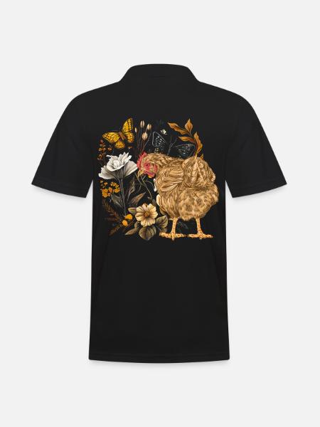 Huhn Hühner Henne Natur Tierfreund tierlieb - Männer Poloshirt - Schwarz