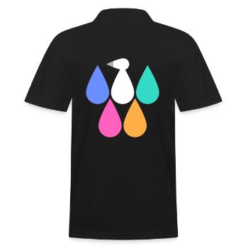 Colorful Birds Design Gifts - Men's Polo Shirt - black - Back - Kai (181cm)
