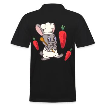 Rabbit Rabbit Turnips Kitchen Chef Cooks Cook - Men's Polo Shirt - black - Back - Kai (181cm)