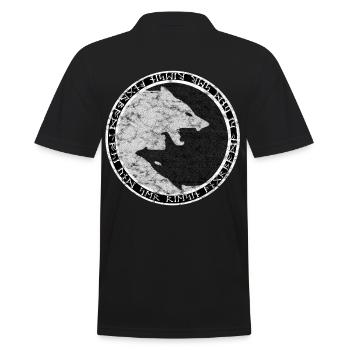 Fenrir - Yin und Yang - Männer Poloshirt - Schwarz - Hinten - Kai (181cm)